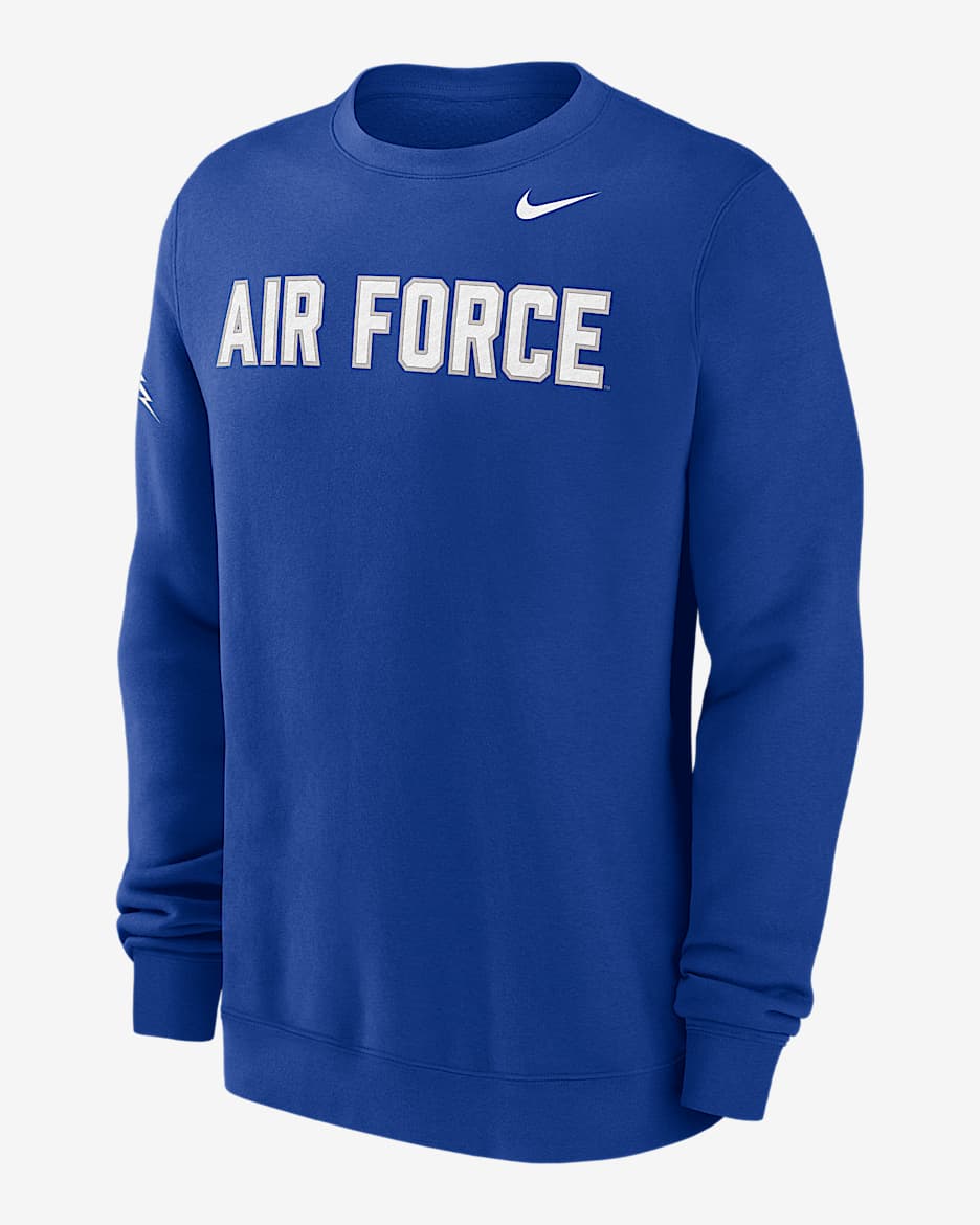 新品！NIKE AIR Fleese Crewneck Pweat Blue Air Force Club Fleece Men's Nike College Crew-Neck